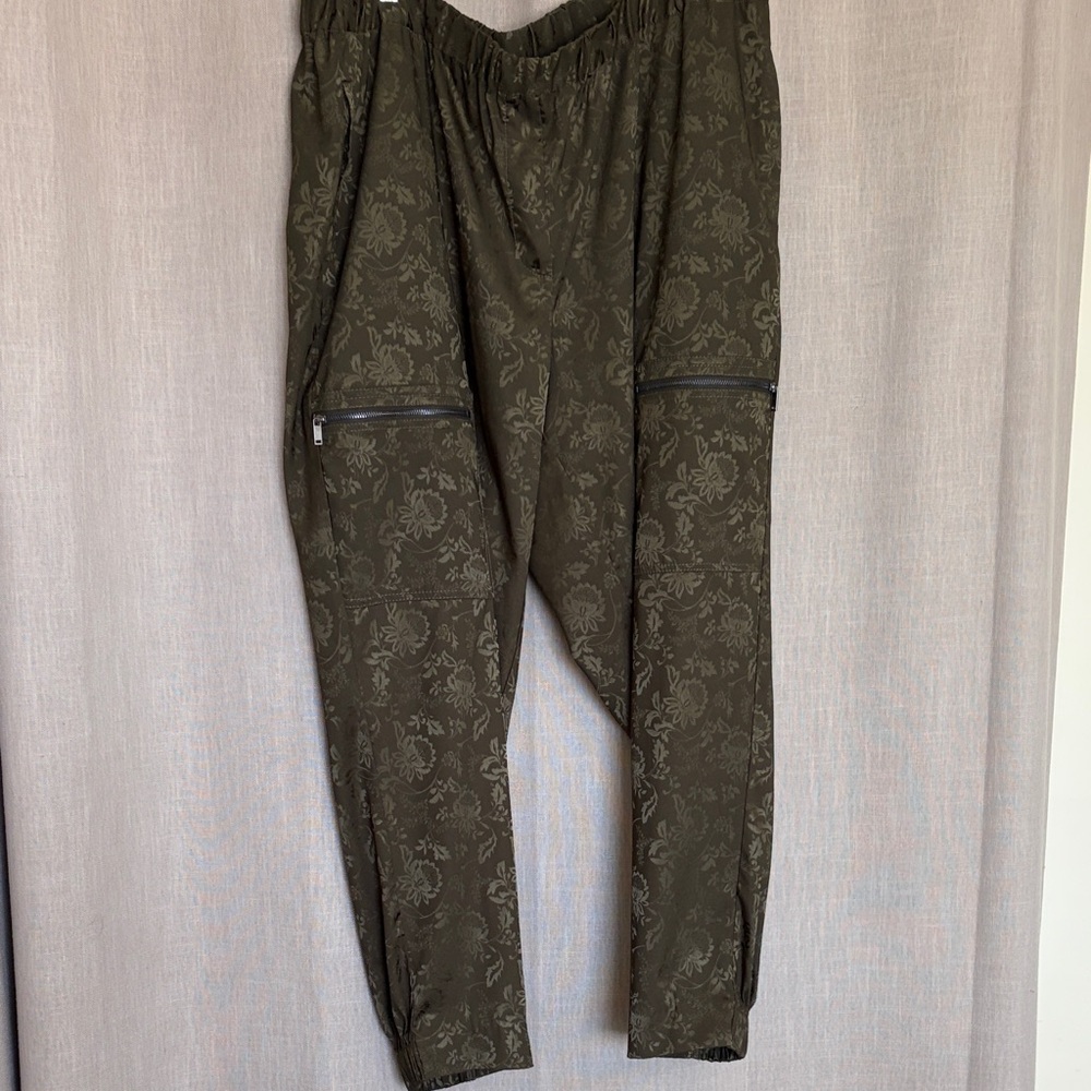 RACHEL Rachel Roy Olive Green Floral Pants